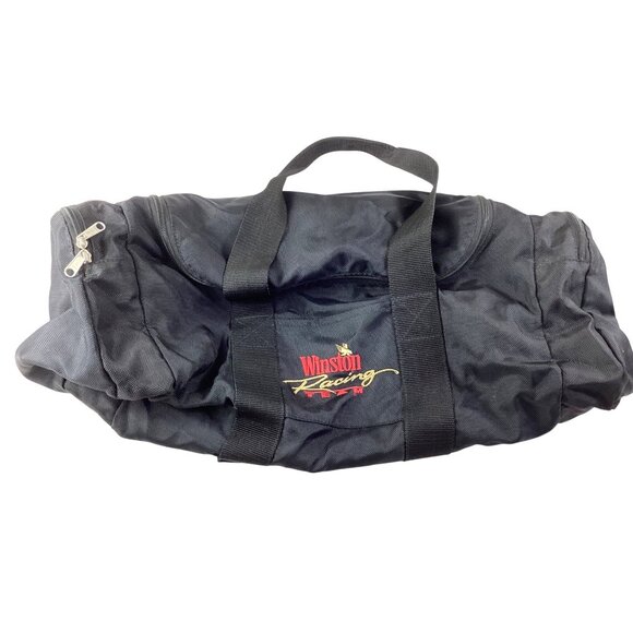 Winston Racing Team Logo Black Duffel Bag*Zipper Side Pockets*Nylon 26” long - Picture 1 of 6
